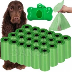 Sáčky na psí exkrementy - 432 ks - 24 rolí - 6x2,5 cm - zelená
