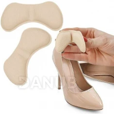 Samolepicí pěnové polštářky za patu do bot - 2 ks - béžové