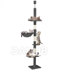 Škrábadlo pro kočky - tyč 240 - 260 cm - tmavě šedá/krémová