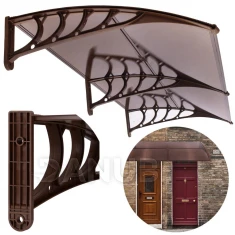 Stříška na vchodové dveře - 200x100 cm - hnědá/průhledná