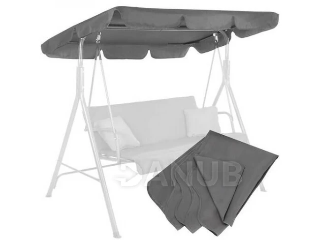 Stříška na zahradní houpačku - 165x110 cm, šedá