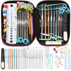 Sada na háčkování s pouzdrem - 100 ks