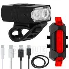 USB světlo na kolo + USB zadní světlo na kolo