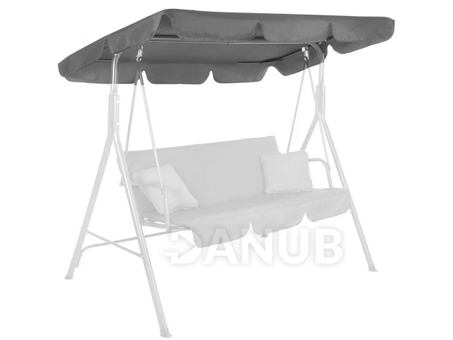 Stříška na zahradní houpačku - 220x115 cm - šedá