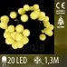 Vánoční led světelný řetěz vnitřní kulky - 20led - 1,3m teplá bílá Vánoční led světelný řetěz vnitřní kulky - 20led - 1,3m teplá bílá