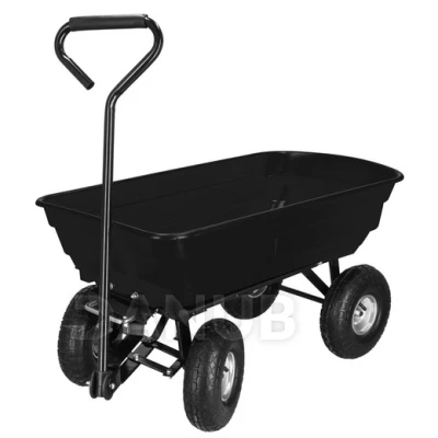 Zahradní vozík kovový - do 250 kg - s funkcí vyklápění - černý