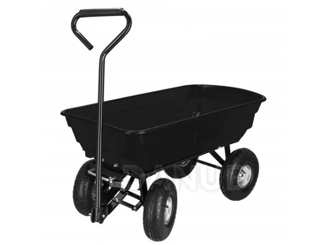 Zahradní vozík kovový - do 250 kg - s funkcí vyklápění - černý