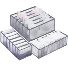 Organizér zásuvek - sada 3ks- 6 přihrádek - šedý