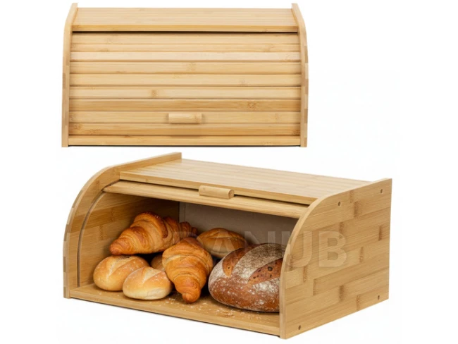 Velký bambusový chlebník - uzavíratelný - 38x28x18 cm