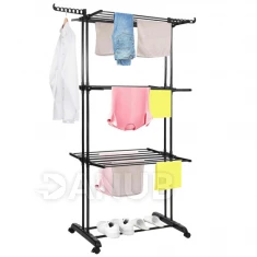 Vertikální sušák prádla na kolečkách - skládací - 180x75,5x49 cm
