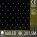 Vánoční LED světelná síť venkovní - 160LED - 2x1,5 m Teplá bílá