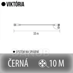 VIKTORIE prodlužovací kabel pro spojovatelné řetězy - 10m - černý