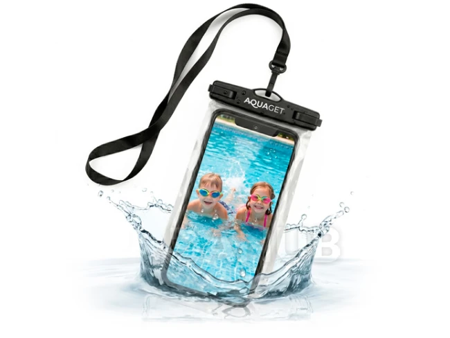 Vodotěsný obal na telefon - 21.5 cm - transparentní