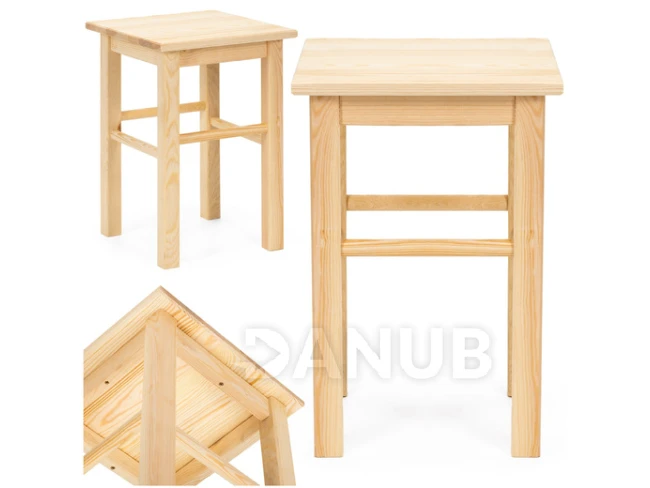 Vyvýšená židle dřevěná - 30x30x43, 5 cm - světle hnědá