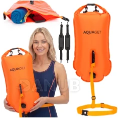 Záchranná bóje nafukovací - 35 L - s vreckem a píšťalkou - fluo oranžová