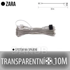Zara prodlužovací kabel pro spojovatelné řetězy - 10m - transparentní